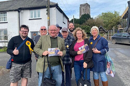 Ian Roome with volunteers out on the campaign trail